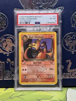 Pokemon 1st Edition Dark Charizard #21 TEAM Rocket 2000 PSA 6 - Image 1