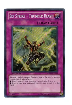 Yugioh- 1X Six Strike - Thunder Blast - Secret Rare - 1st - STOR-EN089 - NM - Image 1
