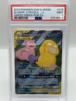 Slowpoke Psyduck GX 218/236 SM Unified Minds Alt Art POR Pokemon Card PSA 9 MINT - Image 1