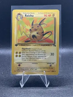 Raichu 29/62 Non Holo Rare 1st Edition Pokemon Fossil - Image 1