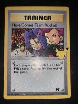 15/82 Ultra Rare Eng English Celebrations Here Comes Team Rocket Card Pokemon - Image 1
