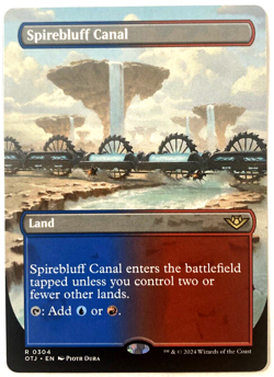 MTG Spirebluff Canal BORDERLESS Outlaws of Thunder Junction 0304 NM - Image 1