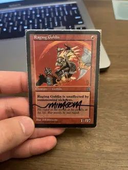 Signed MTG - Raging Goblin - Portal - Image 1