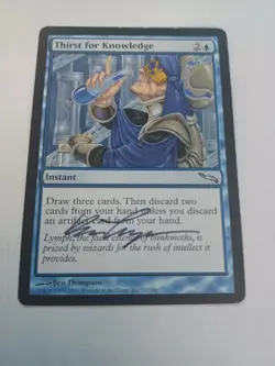Thirst for Knowledge Mirrodin Edition Signed by Ben Thompson MTG Magic - Image 1
