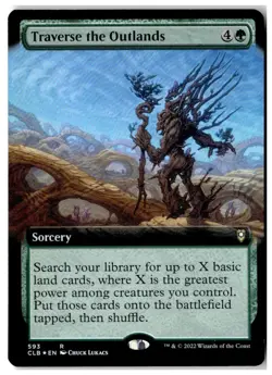 MTG Foil Traverse the Outlands (Extended Art) - CLB Moderately Played English - Image 1