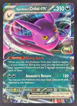 2025 Pokemon Gaming SV Destined Rivals - DRI EN Team Rocket's Crobat ex #122/182 - Image 1