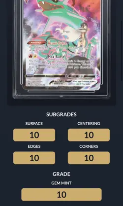 Rayquaza VMax TG20/TG30 Silver Tempest ACE 10 GEM MINT PERFECT SUB-GRADE Pokemon - Image 2