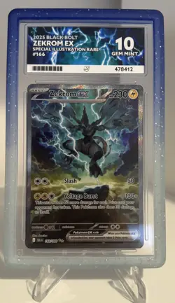 Pokemon TCG Zekrom 166/086 Black Bolt SIR Ace 10 Perfect Subgrades ⚡ - Image 1