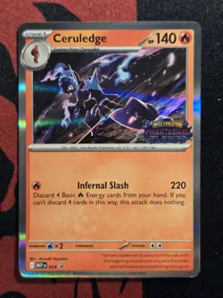 Pokemon TCG - Ceruledge 014 - Phantasmal Flames Prerelease Stamped Promo NM - Image 1