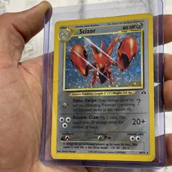Scizor 10/75 Neo Discovery Pokemon Card Holo Rare Moderately Played MP Vintage - Image 2