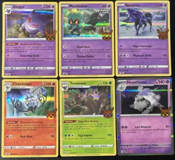 6 Pokemon Card HOLO lot 2021-23 Trick Or Trade Gengar, Marshadow & More - Image 1
