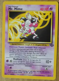 Mr. Mime 22/64 Rare Non-Holo Jungle Set Pokemon Card MP - Image 1