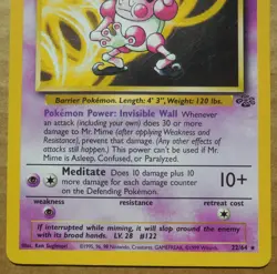 Mr. Mime 22/64 Rare Non-Holo Jungle Set Pokemon Card MP - Image 3