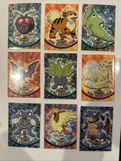 Topps Pokemon Lot - 9 Cards, Blastoise, Metapoo, Ninetails, Growlithe & More - Image 1