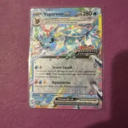 Pokemon TCG Prismatic Evolutions Vaporeon EX 023/131 Stamped Surprise Box - Image 1