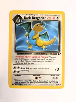 Pokemon TCG Dark Dragonite 22/82 Team Rocket Insufficient Ink Error NM - Image 1