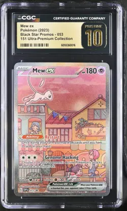 POKEMON English Mew ex 053 2023 Black Star Promo 151 Holo CGC PRISTINE 10 - Image 1