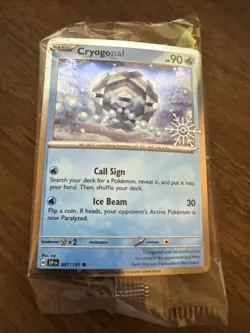 Pokemon Cryogonal Scarlet & Violet Promo Cards 047/191 2025 Holiday Promo SEALED - Image 1