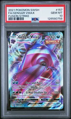 Pokemon TCG Gengar VMAX 157/264 Swsh08: Fusion Strike Psa 10 - Image 1