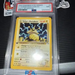 2000 Pokemon Gym Heroes Holo-1st Edition: # 6 Lt.Surge's Electabuzz PSA 9 MINT - Image 1