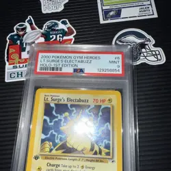 2000 Pokemon Gym Heroes Holo-1st Edition: # 6 Lt.Surge's Electabuzz PSA 9 MINT - Image 2