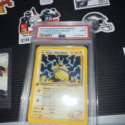 2000 Pokemon Gym Heroes Holo-1st Edition: # 6 Lt.Surge's Electabuzz PSA 9 MINT - Image 3