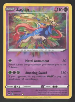 Zacian 082/185 Amazing Rare Pokemon SWSH04: Vivid Voltage - Image 1