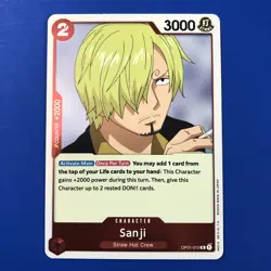 One Piece OP01-013 (Sanji) English Foil Rare CCG CARD Romance Dawn ENG EN - Image 1