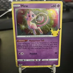 Pokemon Mew 11/25 Celebrations Holo Card - Image 1