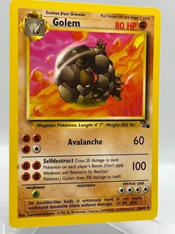 Golem 36/62 Fossil Unlimited Non Holo WotC 1999 Vintage Pokemon TCG Card - Image 2