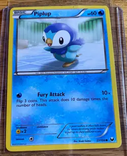 Pokemon Dark Explorers Common Card - Piplup 27/108 - Image 1