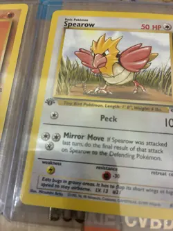 1st Edition Pokemon Card Lot WOTC Jungle Fossil Rhyhorn Spearow Mankey Shellder - Image 2