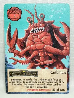 AD&D SPELLFIRE | CRABMAN | Uncommon Card #53/100 | 1st Ed POWERS | TSR 1994 - Image 1