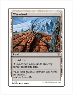 1x Wasteland, White Border Mystery Booster 2, Magic the Gathering, MTG NM - Image 1