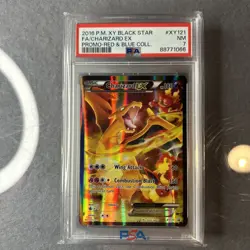 2016 Pokemon Charizard EX XY Black Star Promo XY121 Full Art Red & Blue NM PSA 7 - Image 1