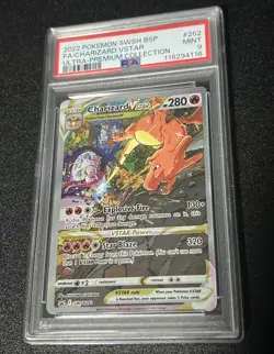 2022 POKEMON SWSH BLACK STAR PROMO #262 FULL ART/CHARIZARD VSTAR PSA 9 - Image 1