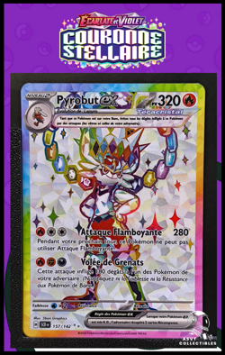 Carte Pokemon Pyrobut EX 157/142 EV7 Couronne Stellaire Ecarlate et Violet FR - Image 1