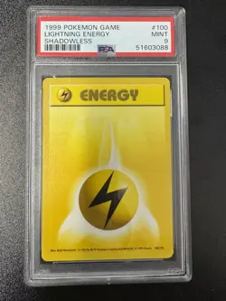 1999 Pokemon Game Lightning Energy #100 Shadowless PSA 9 - Image 1