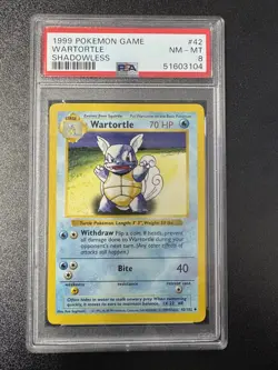 1999 Pokemon Game Wartortle #42 Shadowless PSA 8 - Image 1