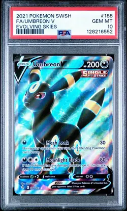 Umbreon V 188/203 Pokemon PSA 10 GEM MINT Evolving Skies Full Art - Image 1