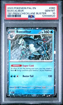 2023 Pokemon Baxcalibur Cosmos Holo 060 PSA 10 GEM MINT Paldea Evolved CHECKLANE - Image 2