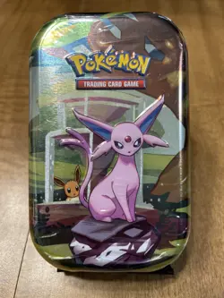 Pokemon Scarlet & Violet Prismatic Evolutions Mini Tin Espeon New Sealed - Image 1