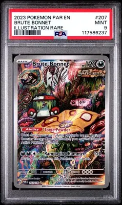 2023 POKEMON PAR EN-PARADOX RIFT ILLUSTRATION RARE #207 BRUTE BONNET PSA 9 - Image 1