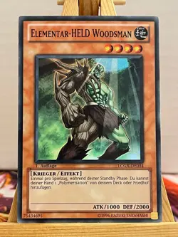 Elementar-HELD Woodsman LCGX-DE034 Super Rare Deutsch NM YUGIOH - Image 1