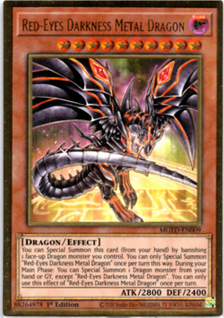 Red-Eyes Darkness Metal Dragon MGED-EN009 A Premium Gold Rare 1st Edition Yugioh - Image 1