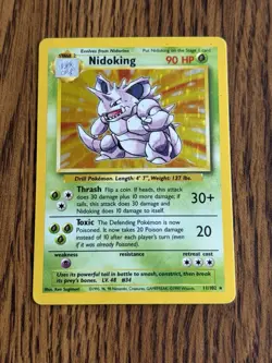 1999 Pokemon Nidoking Holo Foil Card 11/102 English Unlimited - Image 1