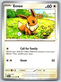 Eevee - Stellar Crown SCR 113/142 Pokemon Card NM - Image 1