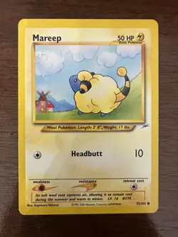 Mareep 75/105 Pokemon TCG Neo Destiny Vintage WOTC Card Regular LP - Image 1