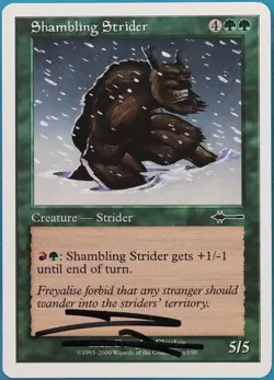 Shambling Strider Beatdown NM Green Common SIGNED MTG CARD (ID# 424496) ABUGames - Image 1