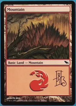 Mountain (296) Shadowmoor NM Basic Land SIGNED MAGIC CARD (ID# 410018) ABUGames - Image 1